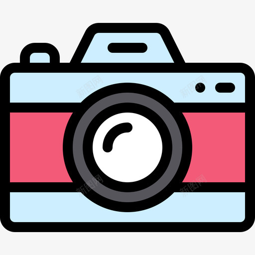 相机野餐和烧烤线性颜色图标svg_新图网 https://ixintu.com 相机 线性颜色 野餐和烧烤