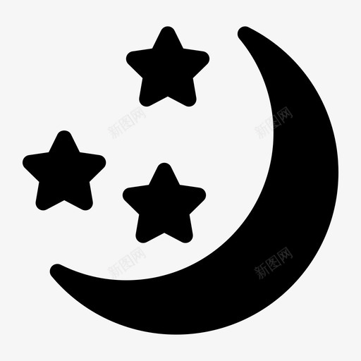 夜晚月亮天空图标svg_新图网 https://ixintu.com 发展 夜晚 天空 星星 月亮 界面 睡眠 网络