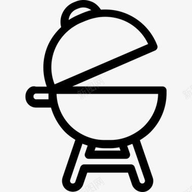 烧烤烧烤架2个直列式图标图标