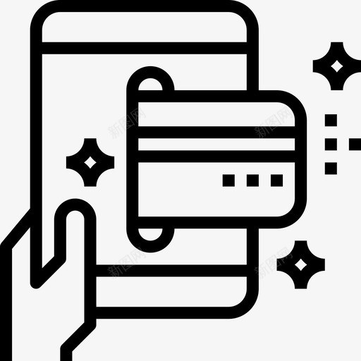 信用卡在线汇款概要线性图标svg_新图网 https://ixintu.com 信用卡 在线汇款概要 线性
