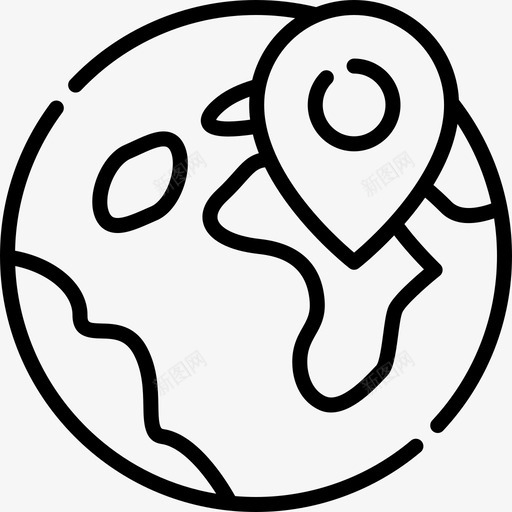 地球仪导航地图3线性图标svg_新图网 https://ixintu.com 地球仪 导航地图3 线性
