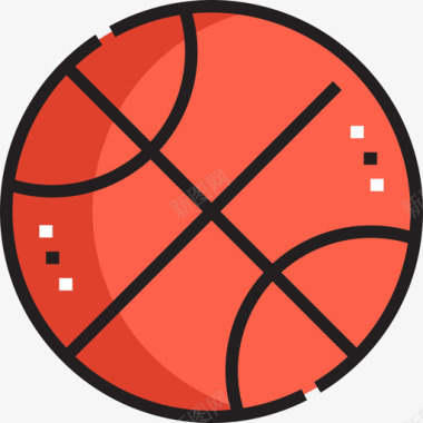 篮球户外活动19线性颜色图标图标