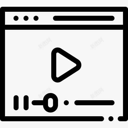 视频播放器媒体技术5线性图标svg_新图网 https://ixintu.com 媒体技术5 线性 视频播放器