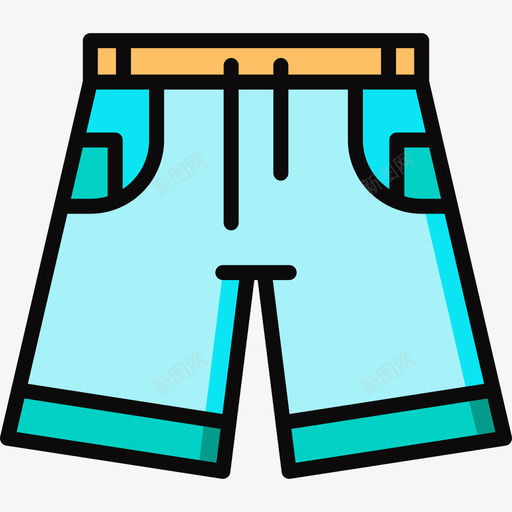 短裤热带18线性颜色图标svg_新图网 https://ixintu.com 热带18 短裤 线性颜色