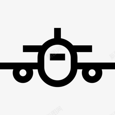 飞机旅行直线图标图标