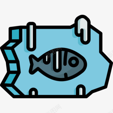 鱼北极8线形颜色图标图标