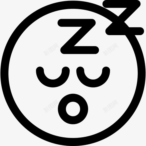 睡眠表情符号25线性图标svg_新图网 https://ixintu.com 睡眠 线性 表情符号25