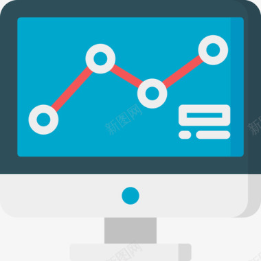 监视器财务69扁平图标图标