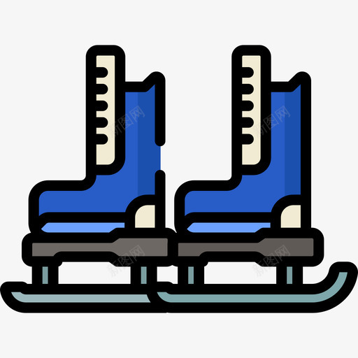 溜冰鞋探险24线性颜色图标svg_新图网 https://ixintu.com 探险24 溜冰鞋 线性颜色