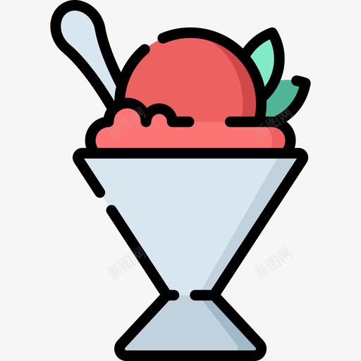 冰糕冰淇淋店2线性颜色图标svg_新图网 https://ixintu.com 冰淇淋店2 冰糕 线性颜色