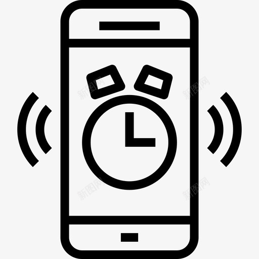 闹钟手机和电话4线性图标svg_新图网 https://ixintu.com 手机和电话4 线性 闹钟