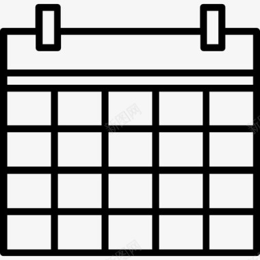 日历工作线性图标图标