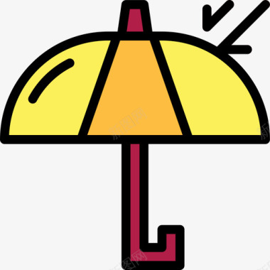 雨伞物流配送9线型颜色图标图标