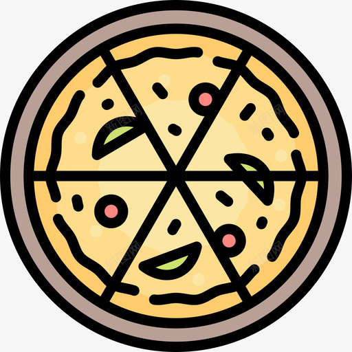 披萨纯素食品2道原色图标svg_新图网 https://ixintu.com 原色 披萨 纯素食品2道
