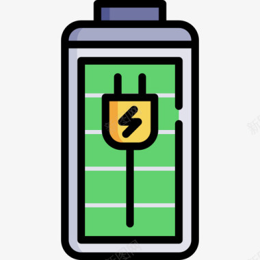 电池多媒体13线性彩色图标图标