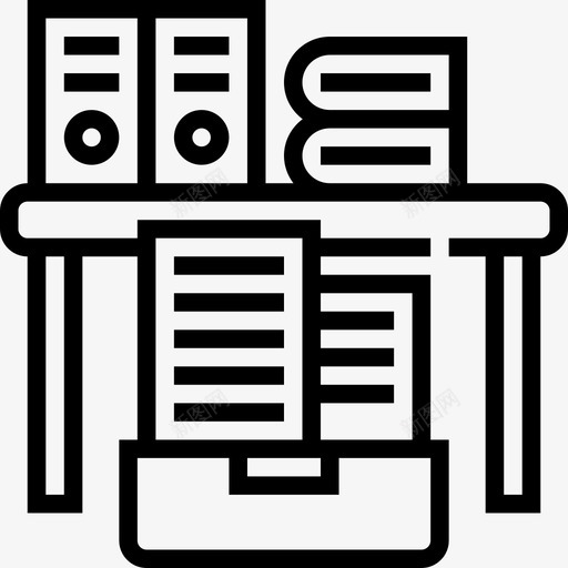 办公桌教育124直线图标svg_新图网 https://ixintu.com 办公桌 教育124 直线