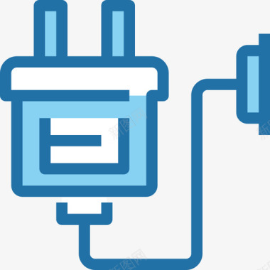 插头工业7蓝色图标图标