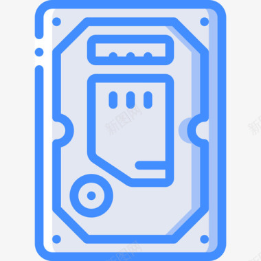 硬盘驱动器pc组件4蓝色图标图标