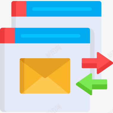 浏览器电子邮件和消息扁平图标图标