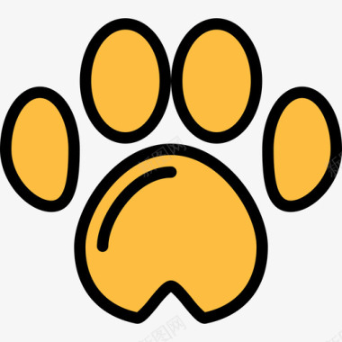 爪印宠物店29线性颜色图标图标