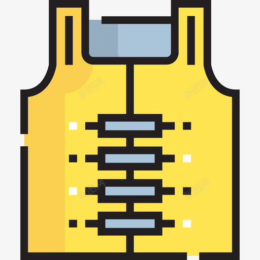 救生衣户外活动19线性颜色图标svg_新图网 https://ixintu.com 户外活动19 救生衣 线性颜色