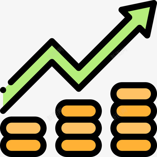 增长投资2线性颜色图标svg_新图网 https://ixintu.com 增长 投资2 线性颜色