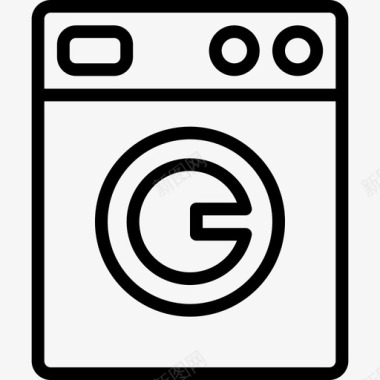 洗衣机家装浴室直线型图标图标