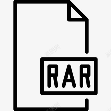 Rar文件和文件夹2线性图标图标