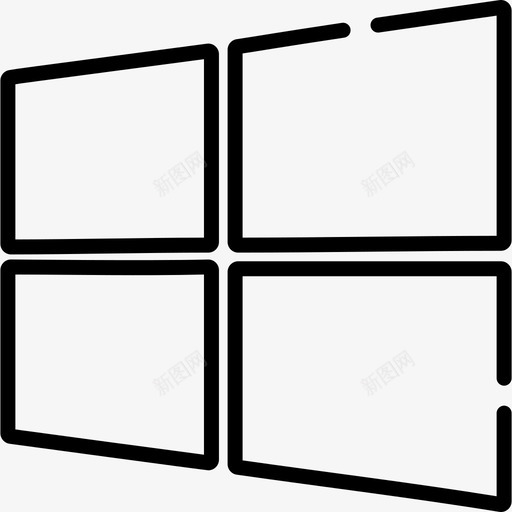 Windows技术徽标3线性图标svg_新图网 https://ixintu.com Windows 技术徽标3 线性