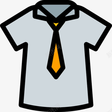 衬衫衣服和附件2线性颜色图标图标