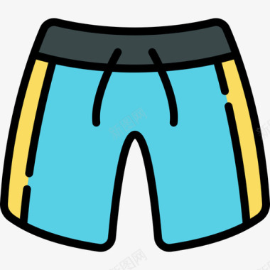 短裤暑假23线性颜色图标图标