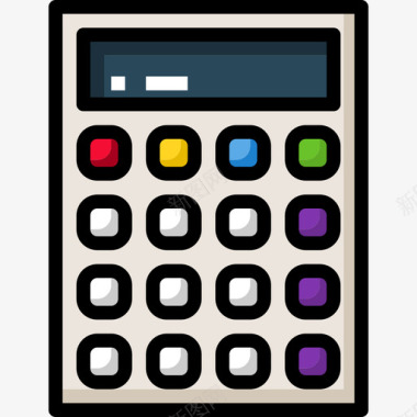 计算器商业和金融55线性颜色图标图标