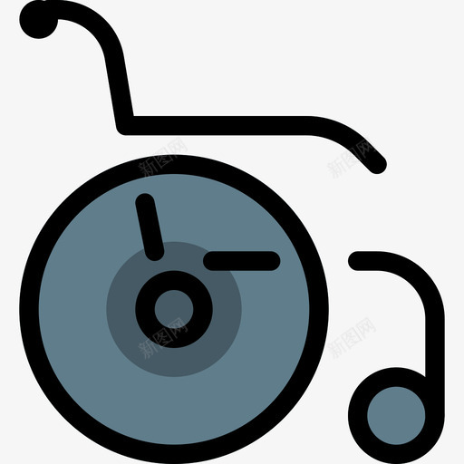 轮椅医疗保健4线性颜色图标svg_新图网 https://ixintu.com 医疗保健4 线性颜色 轮椅