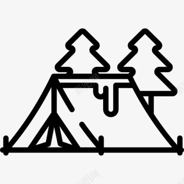 帐篷北极9号直线型图标图标