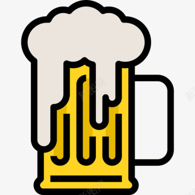 啤酒派对和庆典6线性颜色图标图标