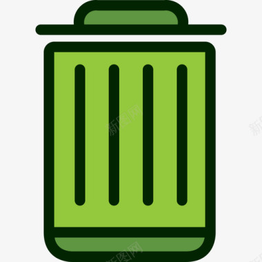 垃圾桶生态95线性颜色图标图标