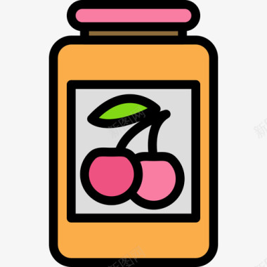 果酱食物87线性颜色图标图标