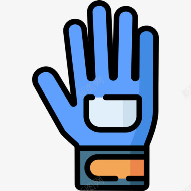 手套足球19线性颜色图标图标
