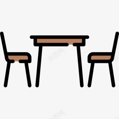 餐桌家和生活2线性颜色图标图标
