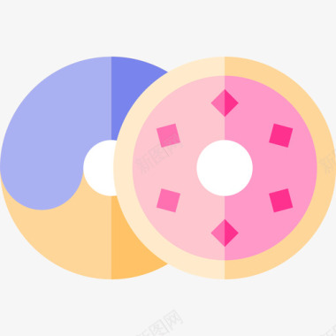 甜甜圈面包房32扁平图标图标