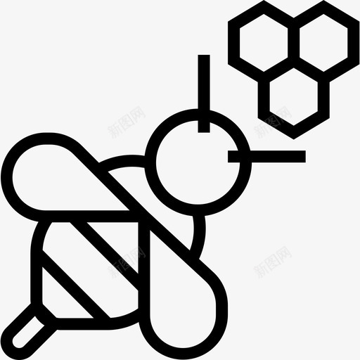 蜜蜂农业和园艺6线性图标svg_新图网 https://ixintu.com 农业和园艺6 线性 蜜蜂