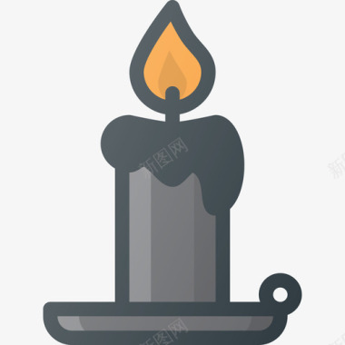 蜡烛万圣节31线性颜色图标图标