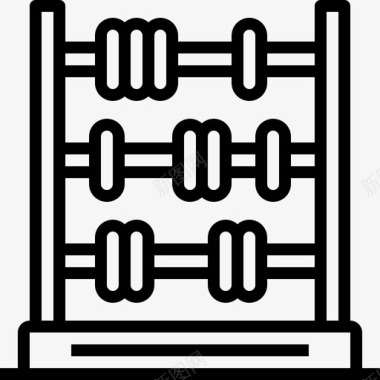 算盘教育与学习线性图标图标