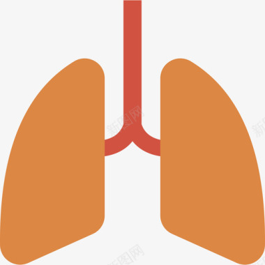 肺医疗保健2平坦图标图标