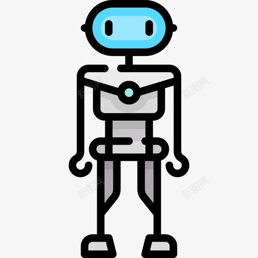 机器人未来技术13线颜色图标svg_新图网 https://ixintu.com 未来技术13 机器人 线颜色