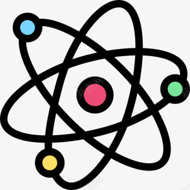 原子科学45线性颜色图标图标