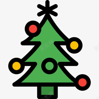 圣诞树圣诞111扁平图标图标