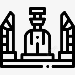 民主纪念碑泰国民主纪念碑9号直线图标高清图片
