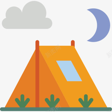 帐篷野营48平房图标图标