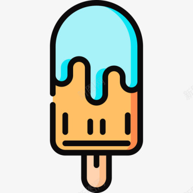 冰淇淋热带18线形颜色图标图标